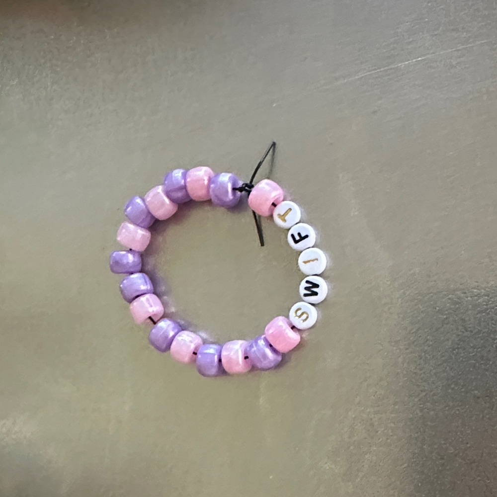 Purple and Pink Beaded Bracelet